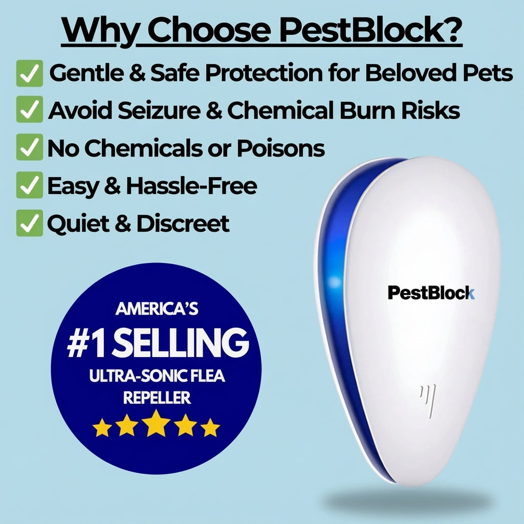 Protect Your Pet from Fleas Without Pills, Drops, or Toxic Chemicals with the PestBlock Pro