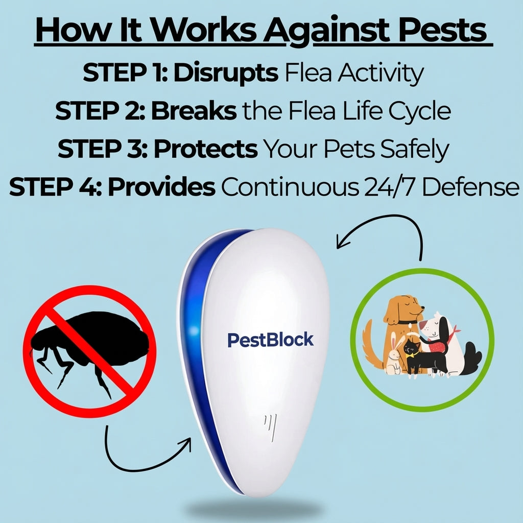 Protect Your Pet from Fleas Without Pills, Drops, or Toxic Chemicals with the PestBlock Pro